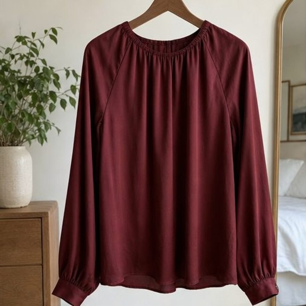 Taupe Button Blouse